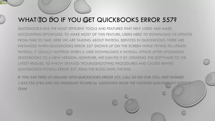 what to do if you get quickbooks error 557