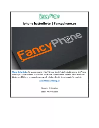 Iphone batteribyte | Fancyphone.se