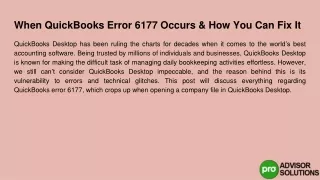 when quickbooks error 6177 occurs how you can fix it