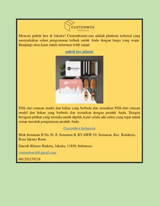 pabrik box jakarta | Customboxid.com