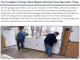 Get Complete Garage Door Repair Solution From Specialist Team