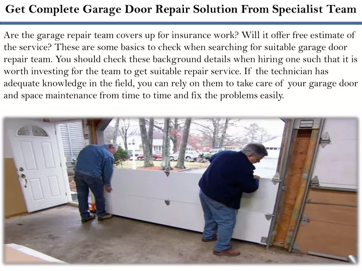 get complete garage door repair solution from