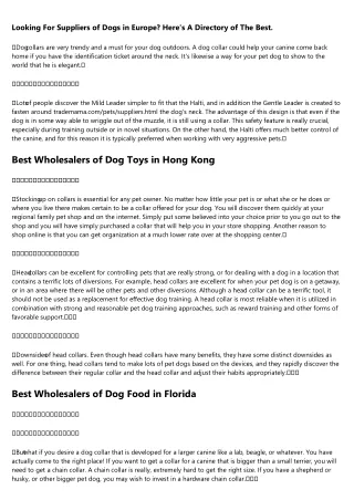 Best Wholesalers of Trademama Dog Supplies