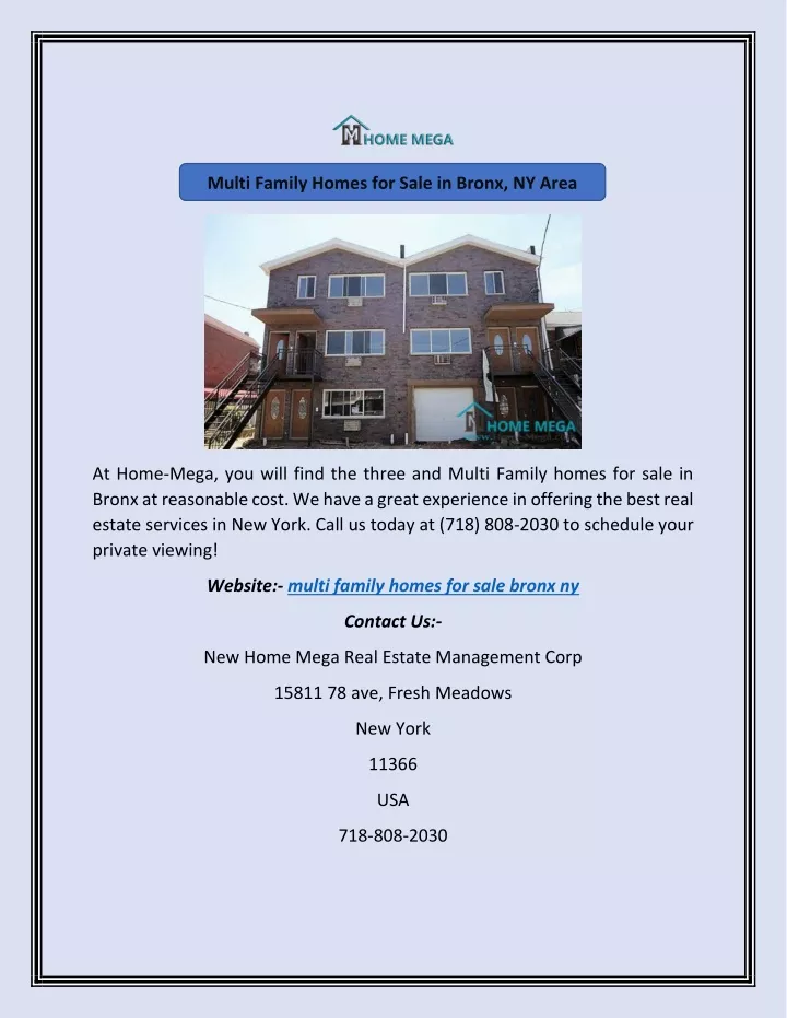 multi family homes for sale in bronx ny area