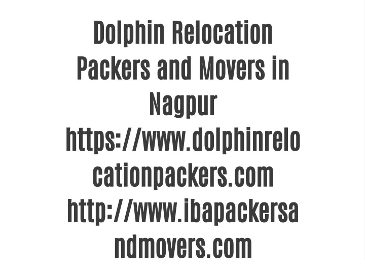 dolphin relocation packers and movers in nagpur