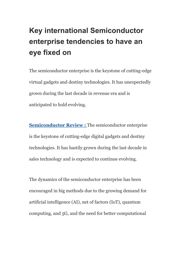 key international semiconductor enterprise