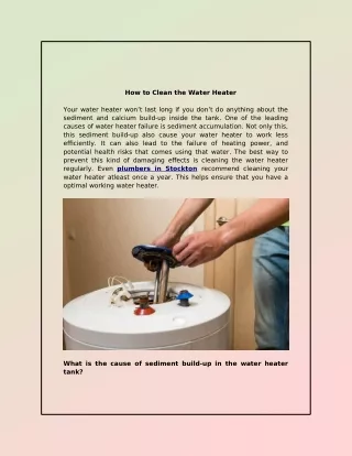 how to clean the water heater