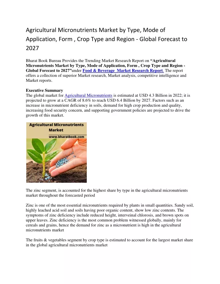 agricultural micronutrients market by type mode