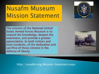 Nusafm Museum Mission Statement