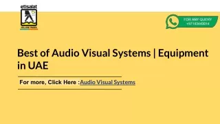 Best of Audio Visual Systems | Equipment in UAE