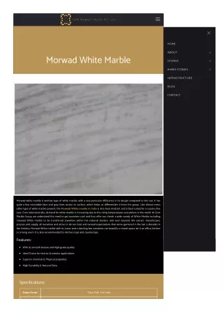 Morwad White Marble in India