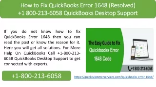 how to fix quickbooks error 1648 resolved