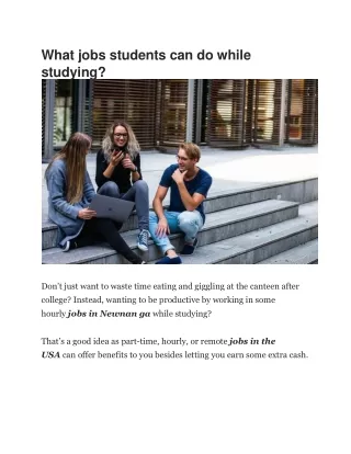 What jobs students can do while studying