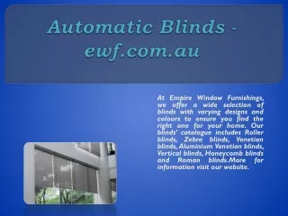 Automatic Blinds - ewf.com.au