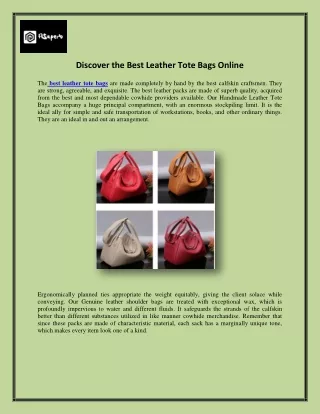 Discover the Best Leather Tote Bags Online