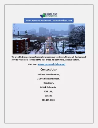 snow removal richmond snowlimitless com