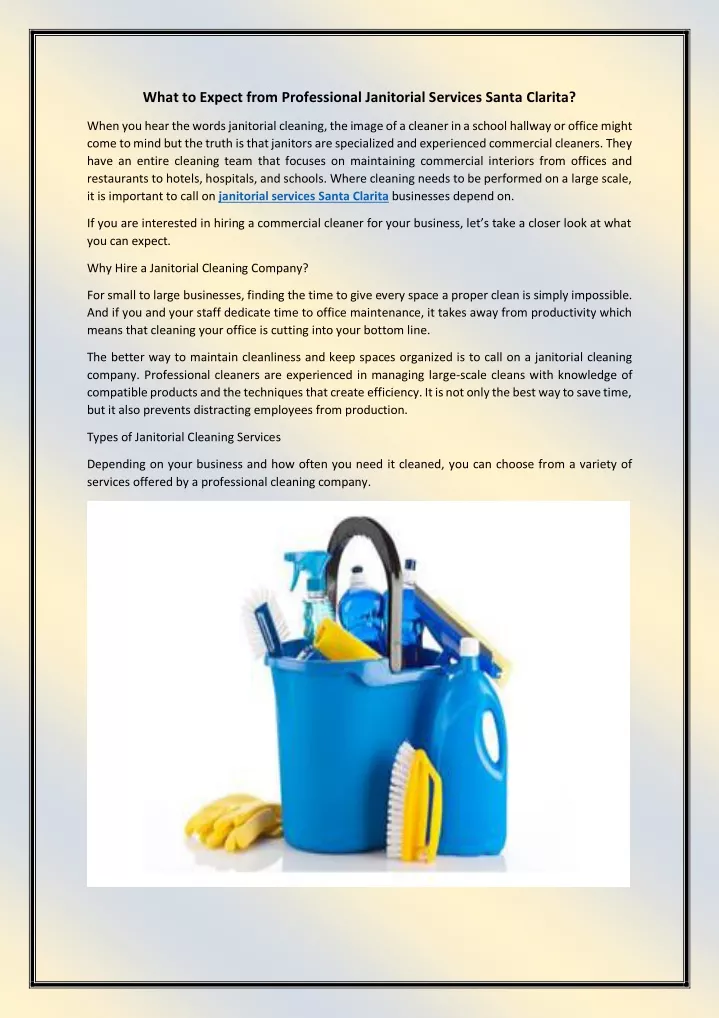 what to expect from professional janitorial