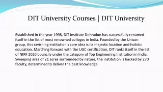 DIT University Courses | DIT University