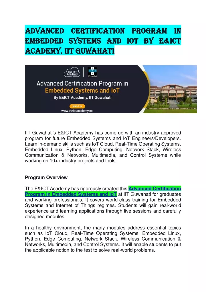 advanced certification program in advanced