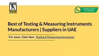Best of Testing & Measuring Instruments Manufacturers | Suppliers in UAE