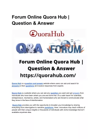 forum online quora hub question answer