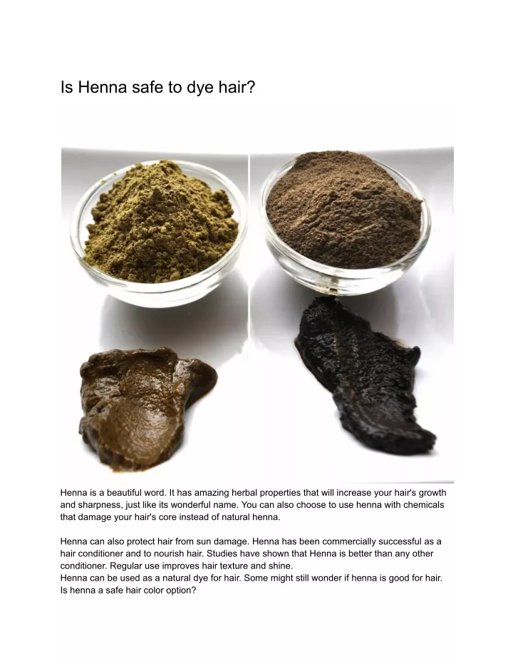is henna safe to dye hair