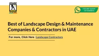 Best of Landscape Design & Maintenance Companies & Contractors in UAE
