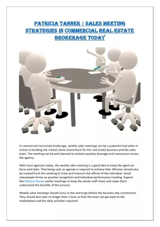 Sales Meeting Strategies In Commercial Real Estate Brokerage Today