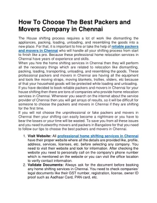 how to choose the best packers and movers company