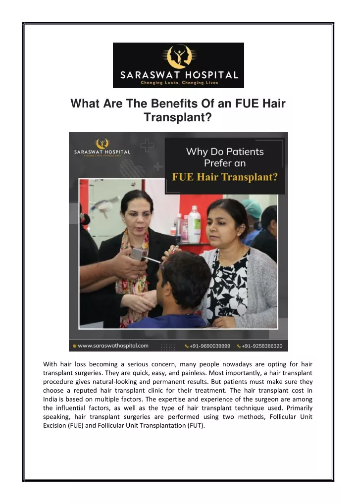 what are the benefits of an fue hair transplant