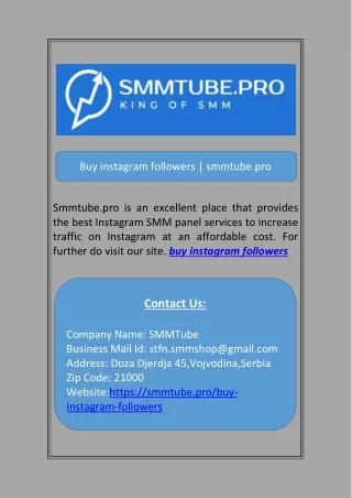 Buy instagram followers | smmtube.pro