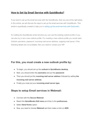 How to Set Up Email Service with QuickBooks