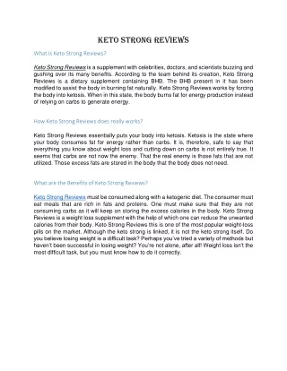 keto strong reviews