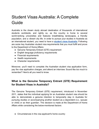 student visas australia a complete guide