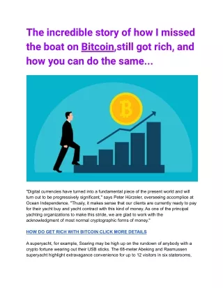 The incredible story of how I missed the boat on Bitcoin,still got rich, and how you can do the same