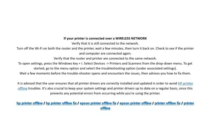 if your printer is connected over a wireless