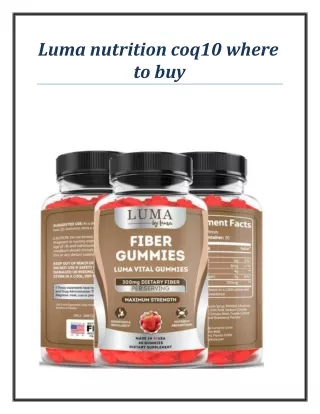 Luma nutrition coq10 where to buy