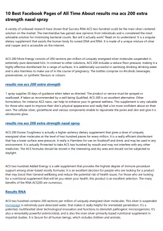 Where Will Results RNA ACS 200 Be 1 Year From Now?