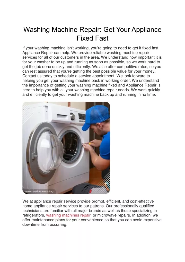 washing machine repair get your appliance fixed