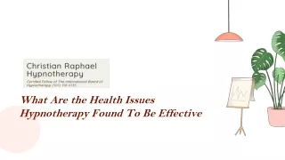 what are the health issues hypnotherapy found