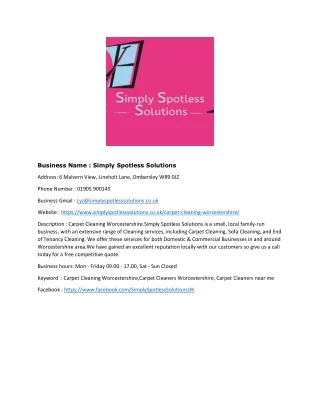 Simply Spotless Solutions