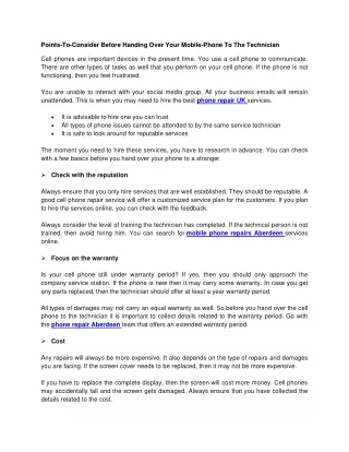 points to consider before handing over your