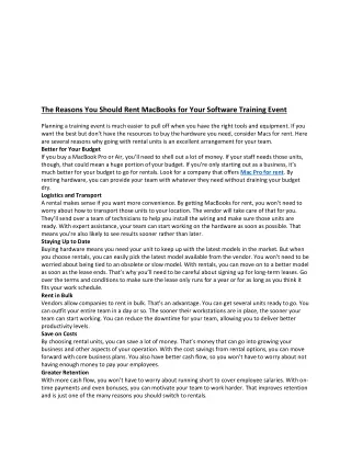 the reasons you should rent macbooks for your