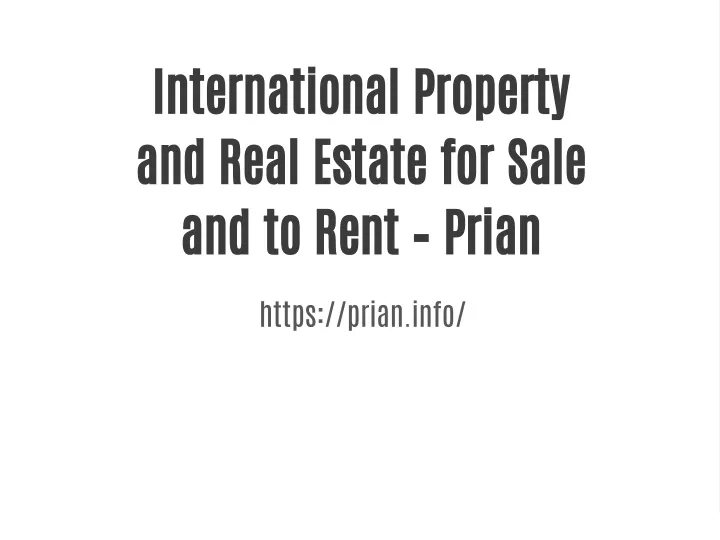 international property and real estate for sale