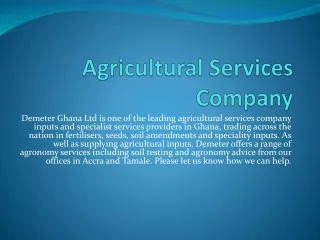 Agricultural Services Company