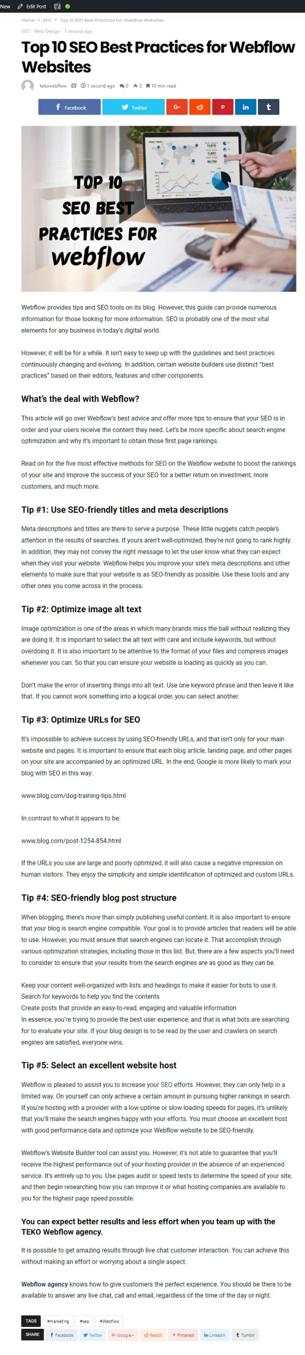 SEO Best Practices for Webflow Websites