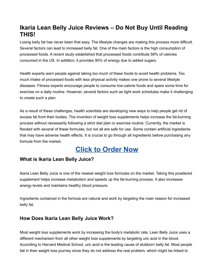 ikaria lean belly juice reviews do not buy until