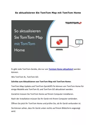 so aktualisieren sie tomtom map mit tomtom home
