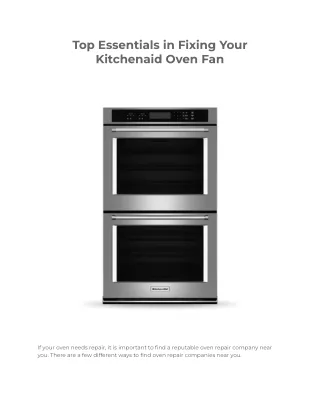 Top Essentials in Fixing Your Kitchenaid Oven Fan