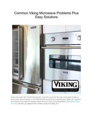 Common Viking Microwave Problems Plus Easy Solutions
